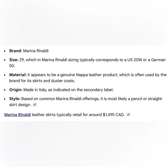 MARINA RINALDI LEATHER SKIRT - Picture 10 of 16